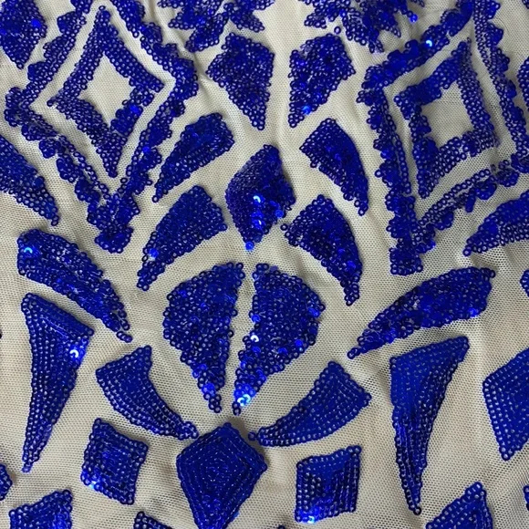 Blue Sequin Short Dress - Picture 4 of 4